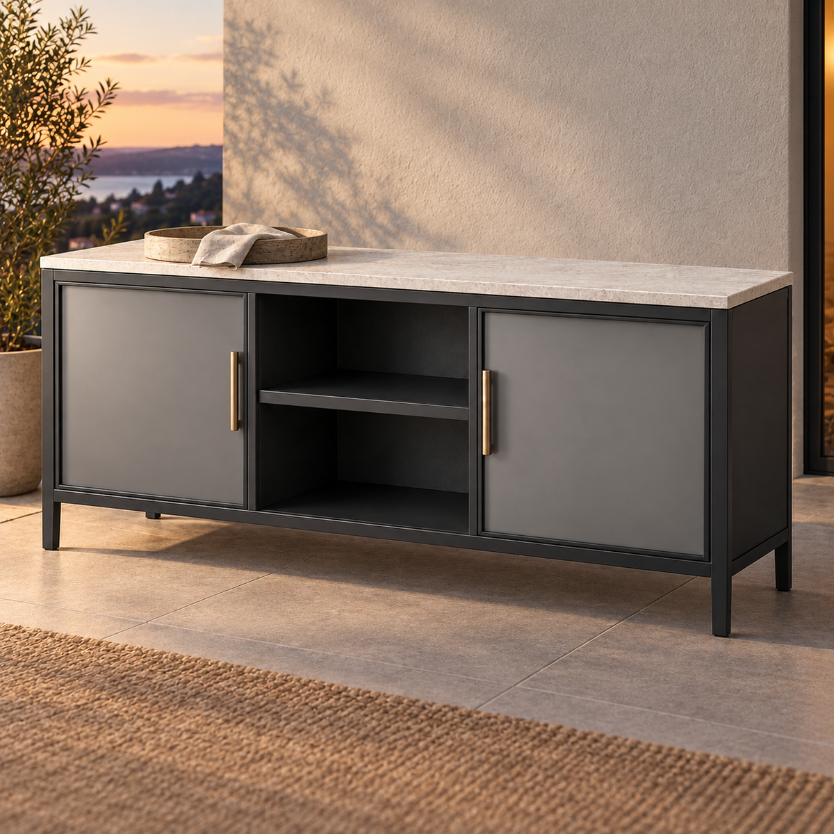 Coastline Dining Console in a considered outdoor setting
