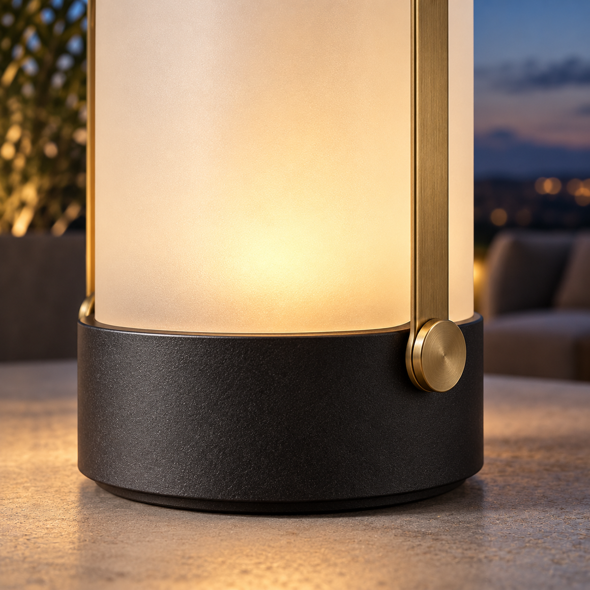 Emberglass Table Lantern material and construction detail