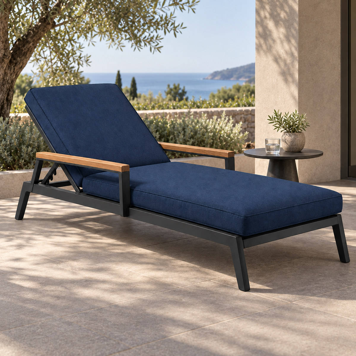 Havenfold Outdoor Lounger in a considered outdoor setting