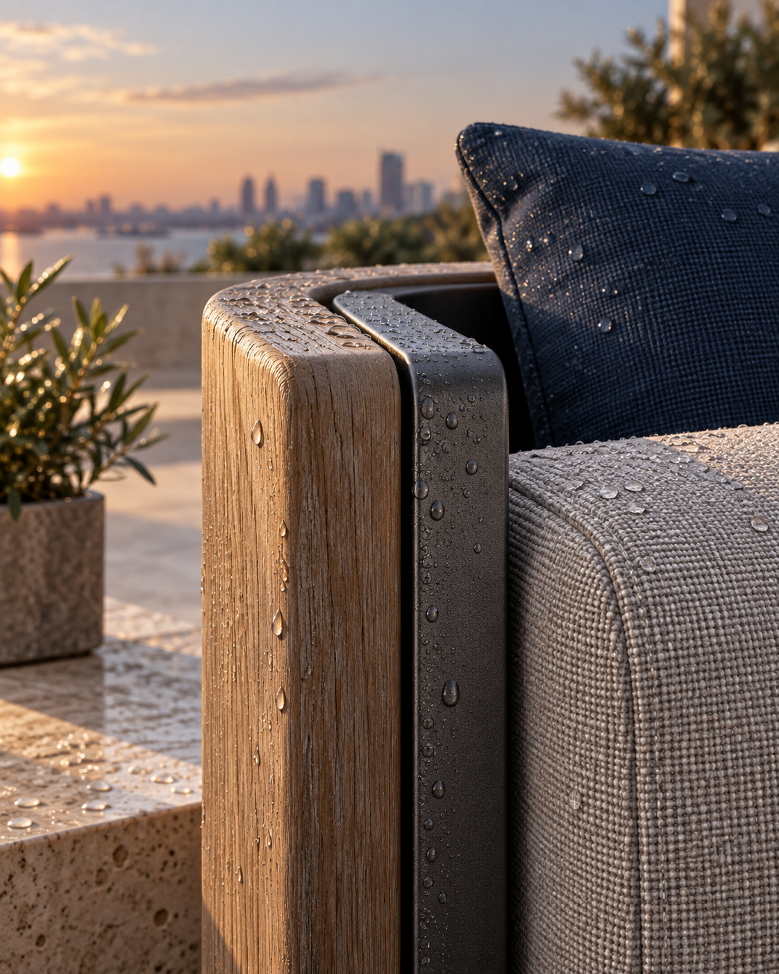 DUNAVERE outdoor materials after light weathering